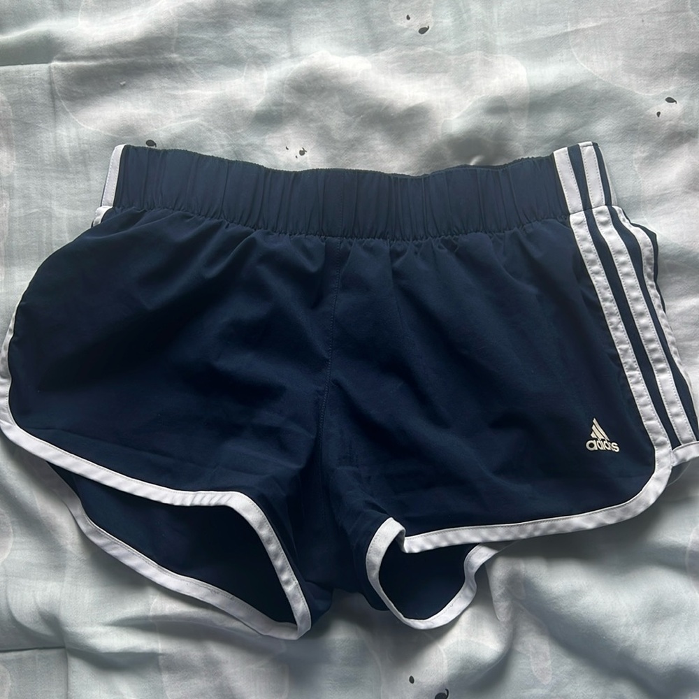 Navy Adidas Athletic Running Shorts, 3-Inch Inseam